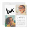 Modern TWO 2nd Birthday Party Boy Girl Photo Card