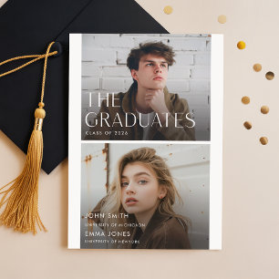 Modern Two Graduates Double Graduation Announcement