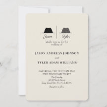 Modern Two Grooms Gay Wedding QR Code