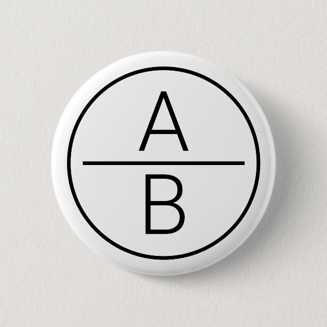 Modern Two Initials Monogram 2 Inch Round Button (Front)