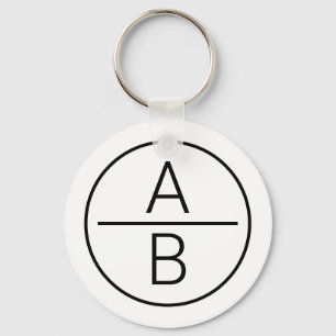 Modern Two Initials Monogram Keychain