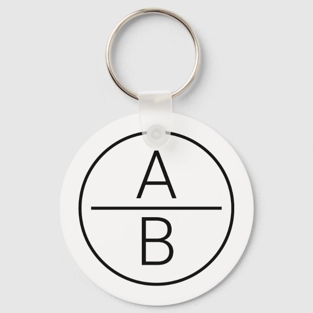 Modern Two Initials Monogram Keychain (Front)