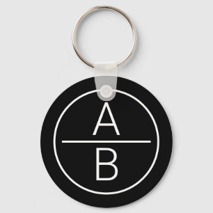 Modern Two Initials Monogram Keychain