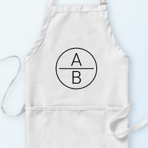 Modern Two Initials Monogram Standard Apron