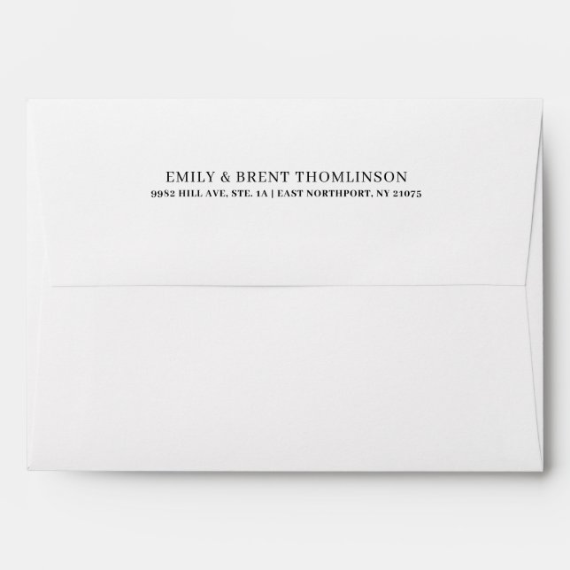 Modern Two Line Return Address Envelope (Back (Top Flap))