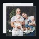 Modern two photo double sided custom text Hanukkah Holiday Card<br><div class="desc">Modern two photo double sided custom text Hanukkah Cards.
Custom photo image or picture with fully customizable white text on front side and custom second photo on the back.
Photo credit freepik</div>