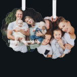Modern two photo double sided custom text Hanukkah Ornament Card<br><div class="desc">Modern two photo double sided custom text Hanukkah Ornament Card.
Custom photo image or picture with fully customizable white text on front side and custom second photo on the back.


Photo credit freepik</div>