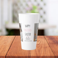 Modern Two Photo | Happy Blessed Easter | Bunny 