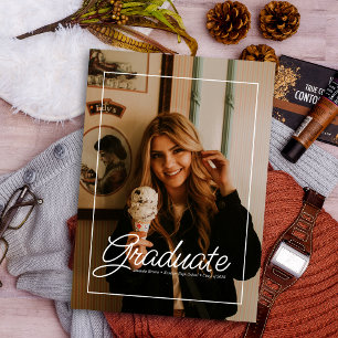 Modern Two Photo Magazine Cover Graduation 2025 Invitation