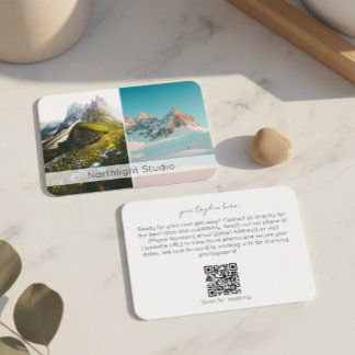 Modern Two Photo Photography QR Code Camera Business Card