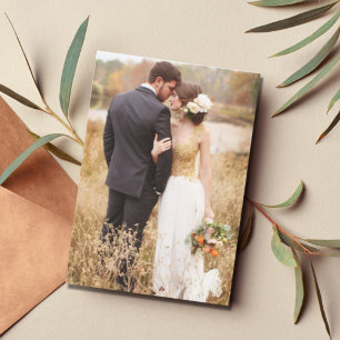 Modern Two Photo Wedding Thank You Card