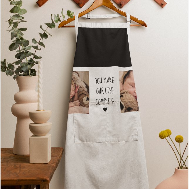 Modern Two Photo | You Make Our Life Complete  Apron (Creator Uploaded)