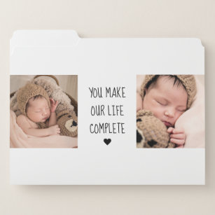 Modern Two Photo   You Make Our Life Complete  File Folder