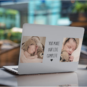 Modern Two Photo You Make Our Life Complete HP Laptop Skin