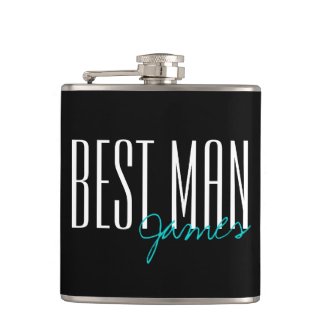 Modern Type Best Man Personalized Bridal Party Hip Flask