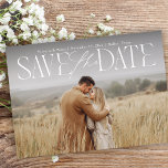 Modern Type Calligraphy Script Overlay Photo Save  Save The Date<br><div class="desc">This modern elegant type calligraphy script overlay photo save the date features a modern typography pairing of calligraphy script and a unique serif. Your engagement photo takes centre stage on this beautiful save the date.</div>