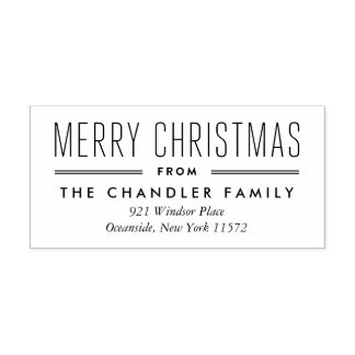 Modern Type Christmas Return Address Stamp