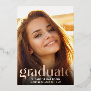 Modern Type Photo Graduation Foil Announcement