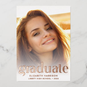 Modern Type Photo Graduation Foil Announcement