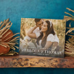 Modern Type Photo Wedding Plaque<br><div class="desc">A modern type overlay with large names and a full bleed photo are the features on this wedding anniversary keepsake plaque. Click the edit button to customize this design.</div>