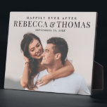 Modern Type Photo Wedding Plaque<br><div class="desc">A modern type overlay with large names and a full bleed photo are the features on this wedding anniversary keepsake plaque. Click the edit button to customize this design.</div>