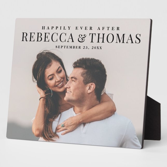 Modern Type Photo Wedding Plaque (Side)