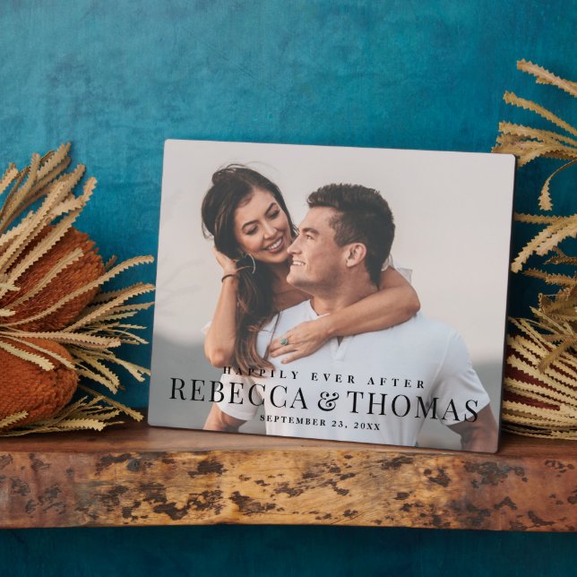 Modern Type Photo Wedding Plaque (Side)
