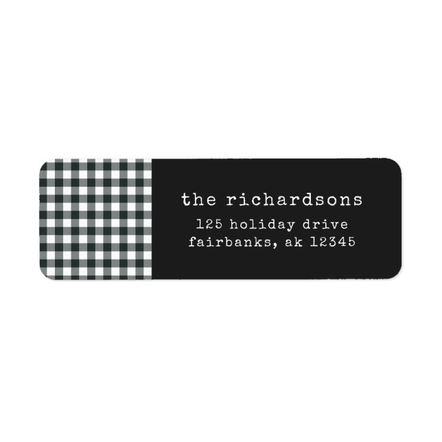 Modern Typewriter | Black and White Gingham (Front)