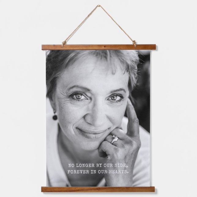 Modern Typewriter Custom Photo Remembrance Hanging Tapestry (Front)