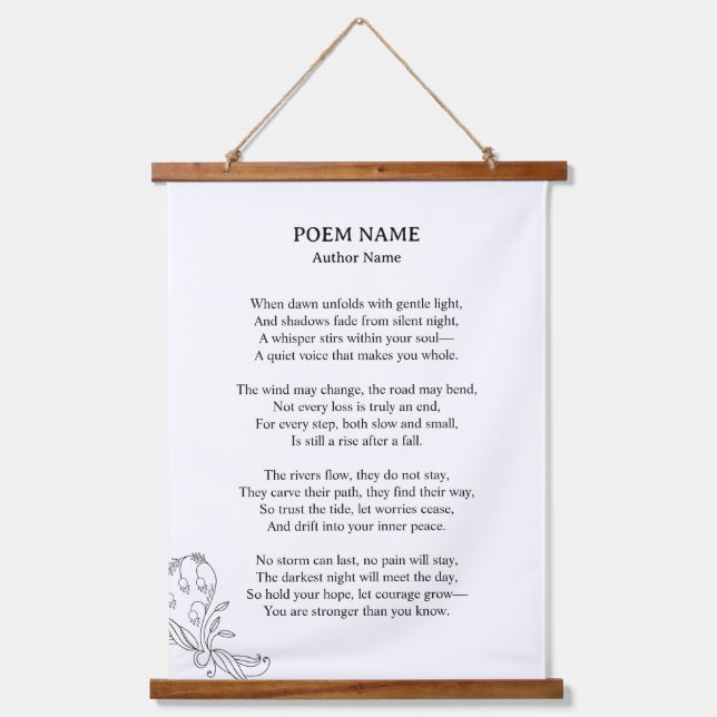 Modern Typewriter Custom Poem Personalized Print Hanging Tapestry (Front)
