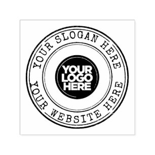 Modern Typewriter text on round logo Self-inking Stamp
