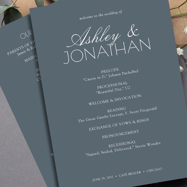 Modern Typographic-Centric Wedding Program (Creator Uploaded)