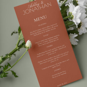 Modern Typographic-Centric Wedding Reception Menu