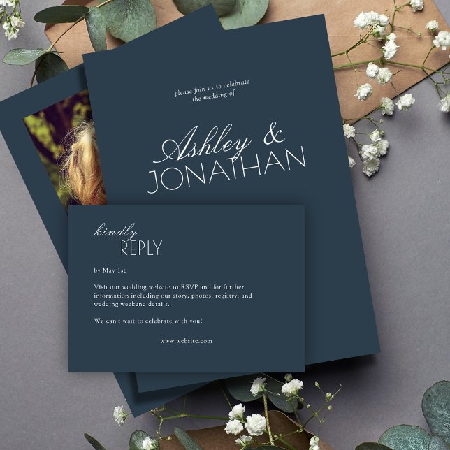 Modern Typographic-Centric Wedding RSVP Card (Creator Uploaded)