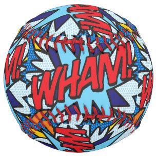 Modern Typographic Comic Book Pop Art WHAM Softball
