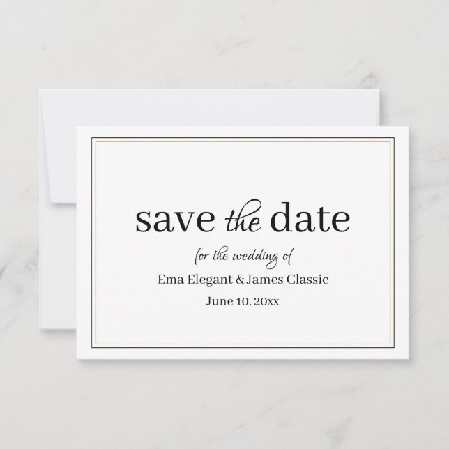 Modern Typographic Save the Date Card (Front)