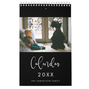 Modern typography 2022 family photos calendar