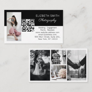 Modern Typography 4 Photo Collage Photographer  Business Card