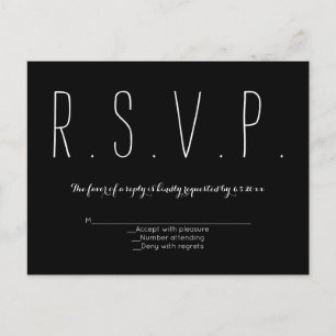 Modern typography b&w rsvp cards