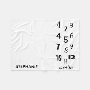 Modern Typography Baby Milestone Blanket