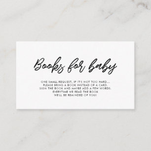 Modern typography baby shower book request card