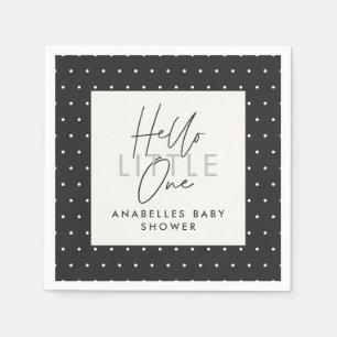 Modern typography baby shower hello little one napkin
