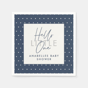Modern typography baby shower hello little one napkin