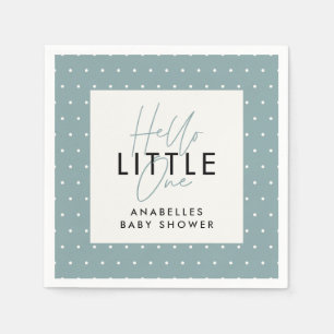 Modern typography baby shower hello little one napkin