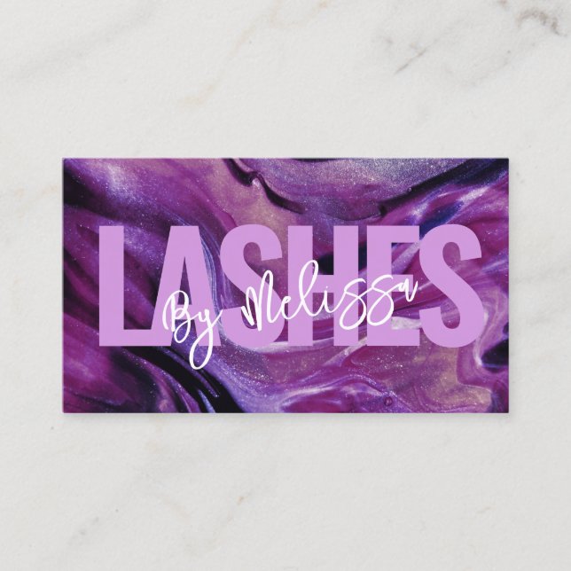 Modern Typography Beauty Makeup Artist Lashes  Business Card (Front)