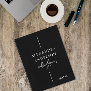 Modern Typography Black and White Elegant Minimal Notebook