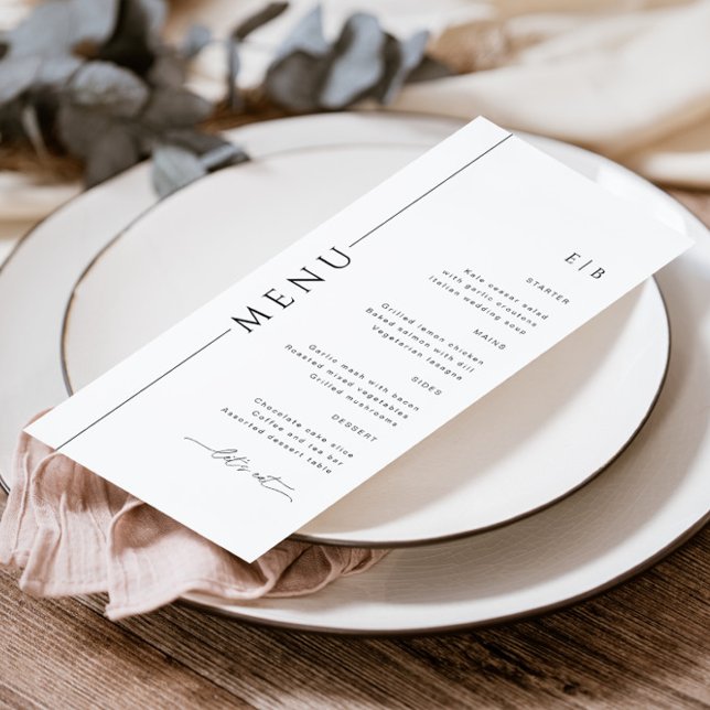 Modern Typography Black and White Wedding Menu (Creator Uploaded)
