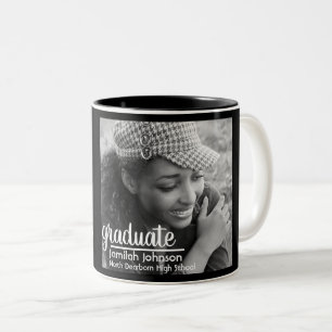 Modern Typography Black White Class of 2022 Mug