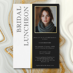 Modern Typography Black White Photo Bridal Lunch