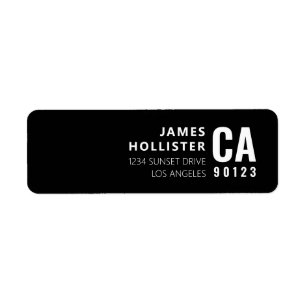 Modern Typography Black & White Return Address